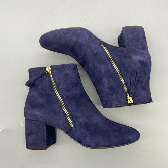 Cole Haan Saylor Grand Bootie II Women’s 6 M Blue Suede Ankle Boots Zipper New - Picture 3 of 13
